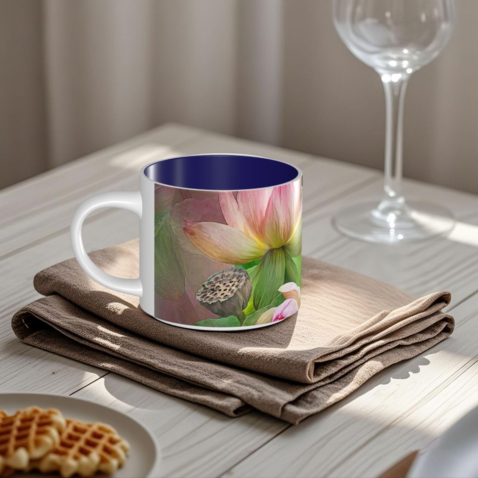 Spirit of the Lotus bedruckte große Keramiktasse Kaffeetasse