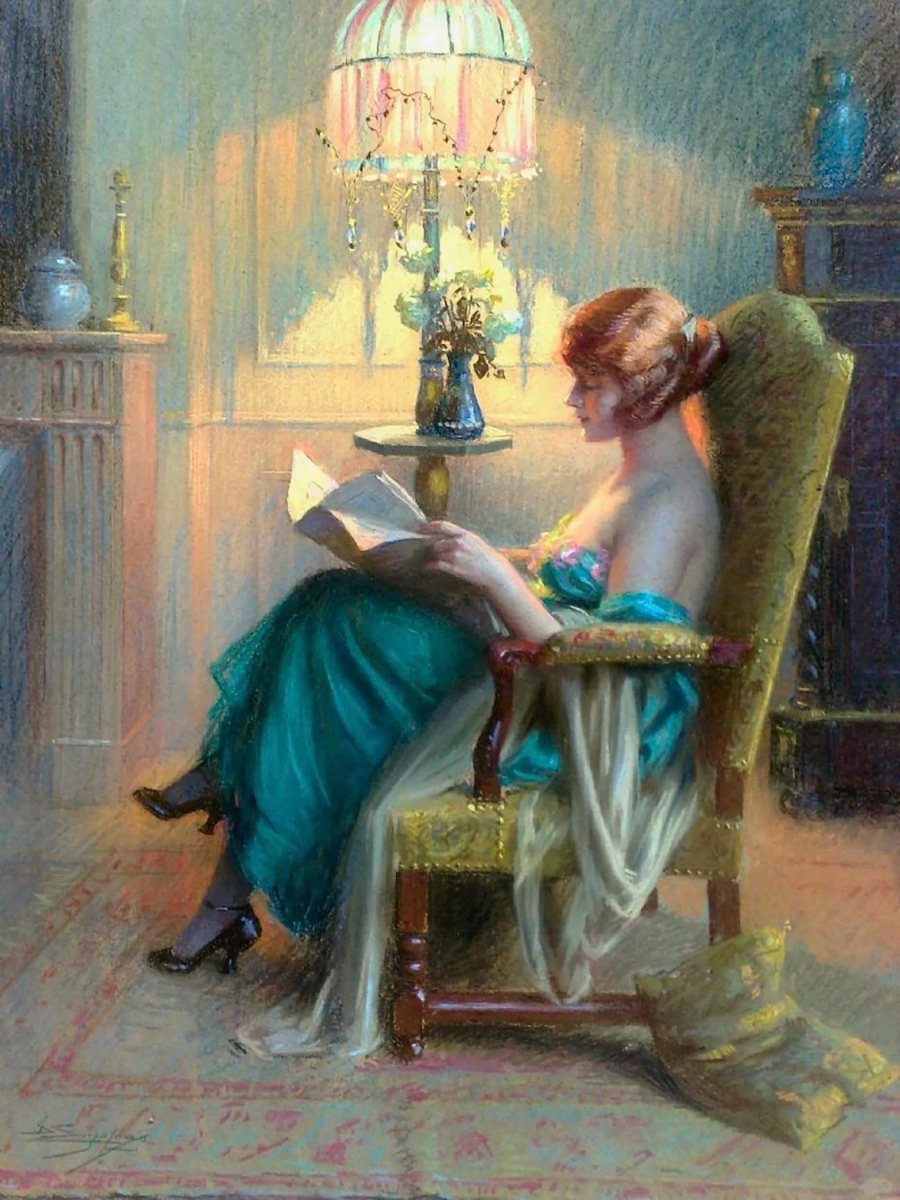 14CT Kit Petit Point 《Mujer Bajo La Luz》 Conjunto De Punto De Cruz Figura Pintura Al Óleo Diy Bordado Para Adultos Kit De Costura Para Principiantes Con Patrones Arte De Punto De Aguja 80x100cm