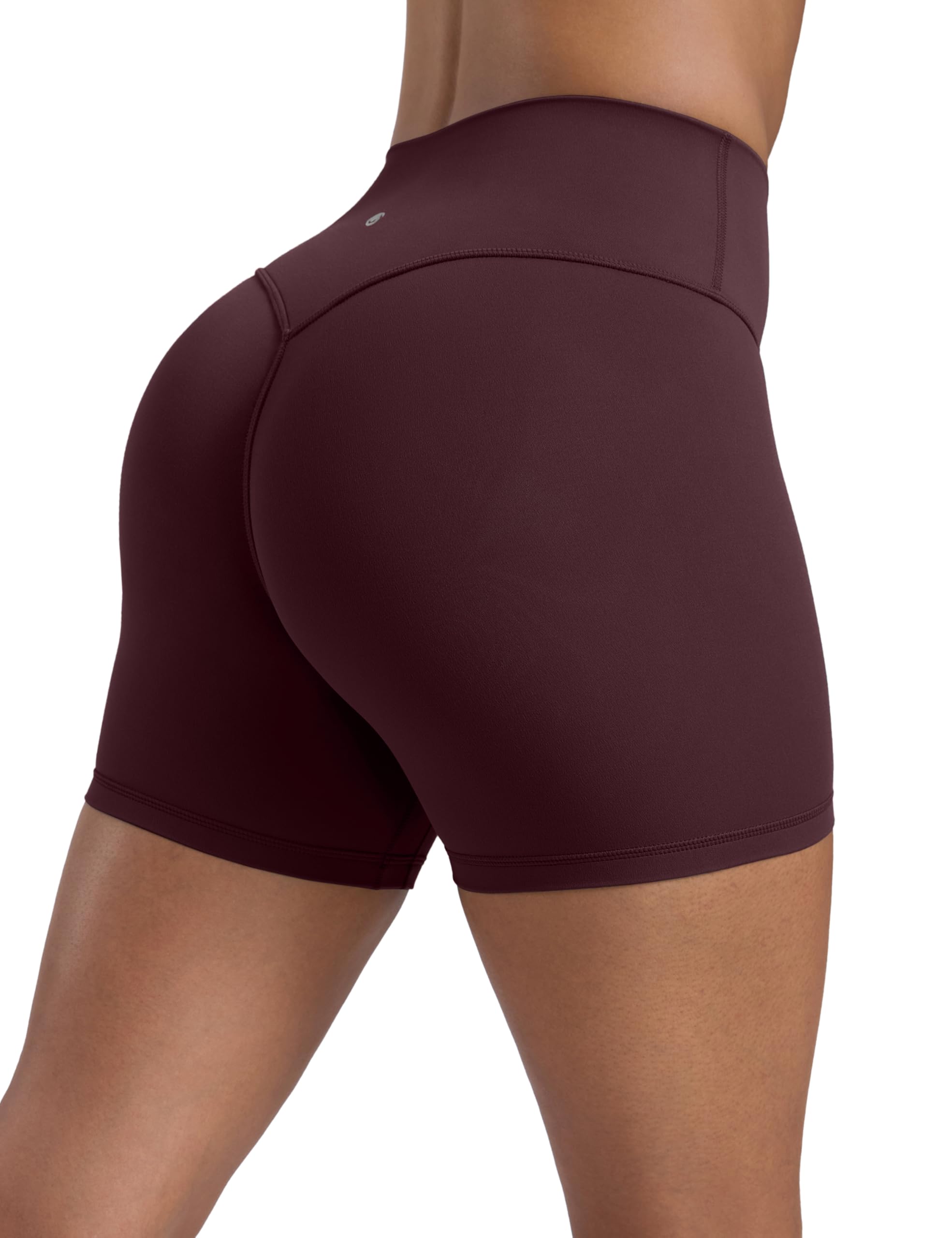 CRZ YOGA Womens Butterlift Butt Scrunch Booty Shorts No Front Seam High Waist Workout Leggings Gym Running Biker - 4'' Ripe Plum 16