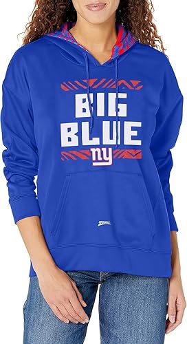 NEW YORK GIANTS WOMENS SOLID TEAM COLOR HOOD W/ 2-COLOR ZEBRA HOOD LINER