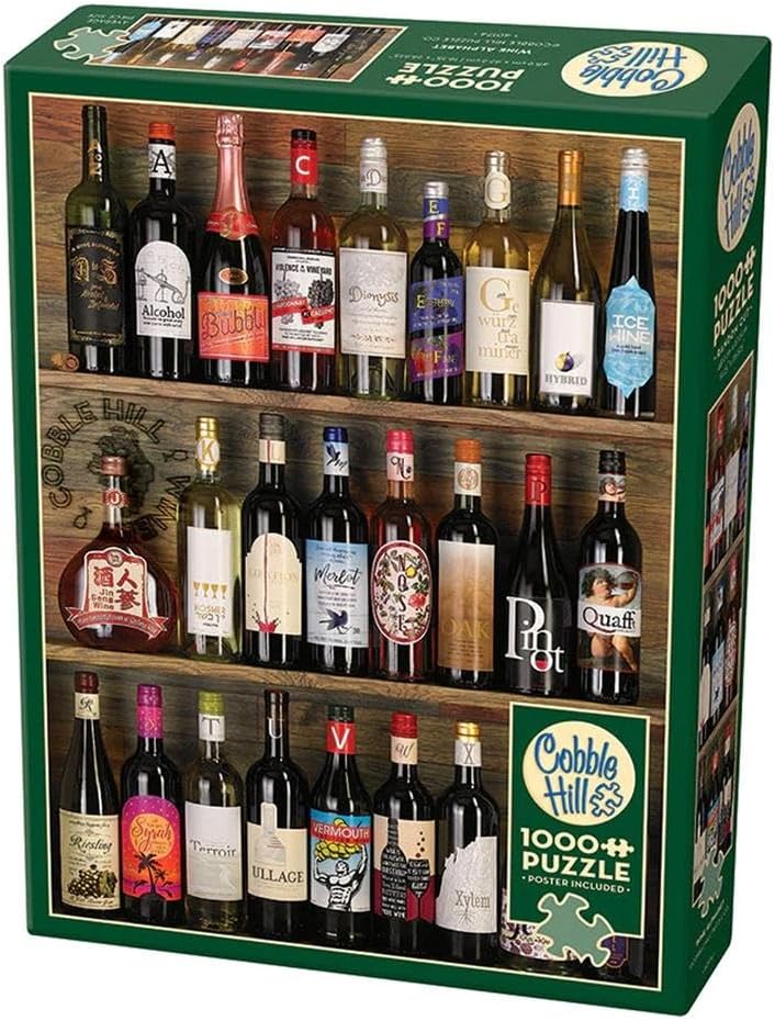 Cobble Hill 1000 Piece Puzzle - Wine Alphabet - Sample Poster Included