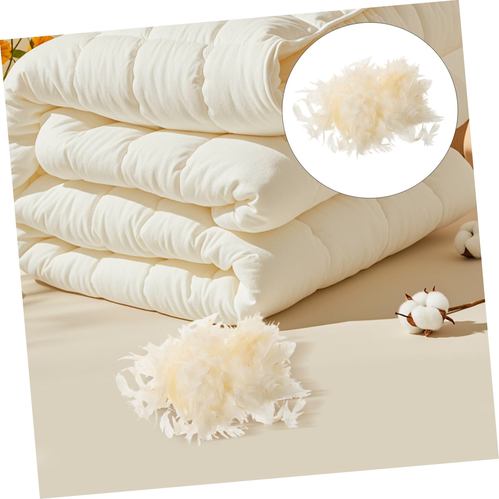 Imbottitura 1kg in Bianca Piuma D'anatra Naturale per Cuscini