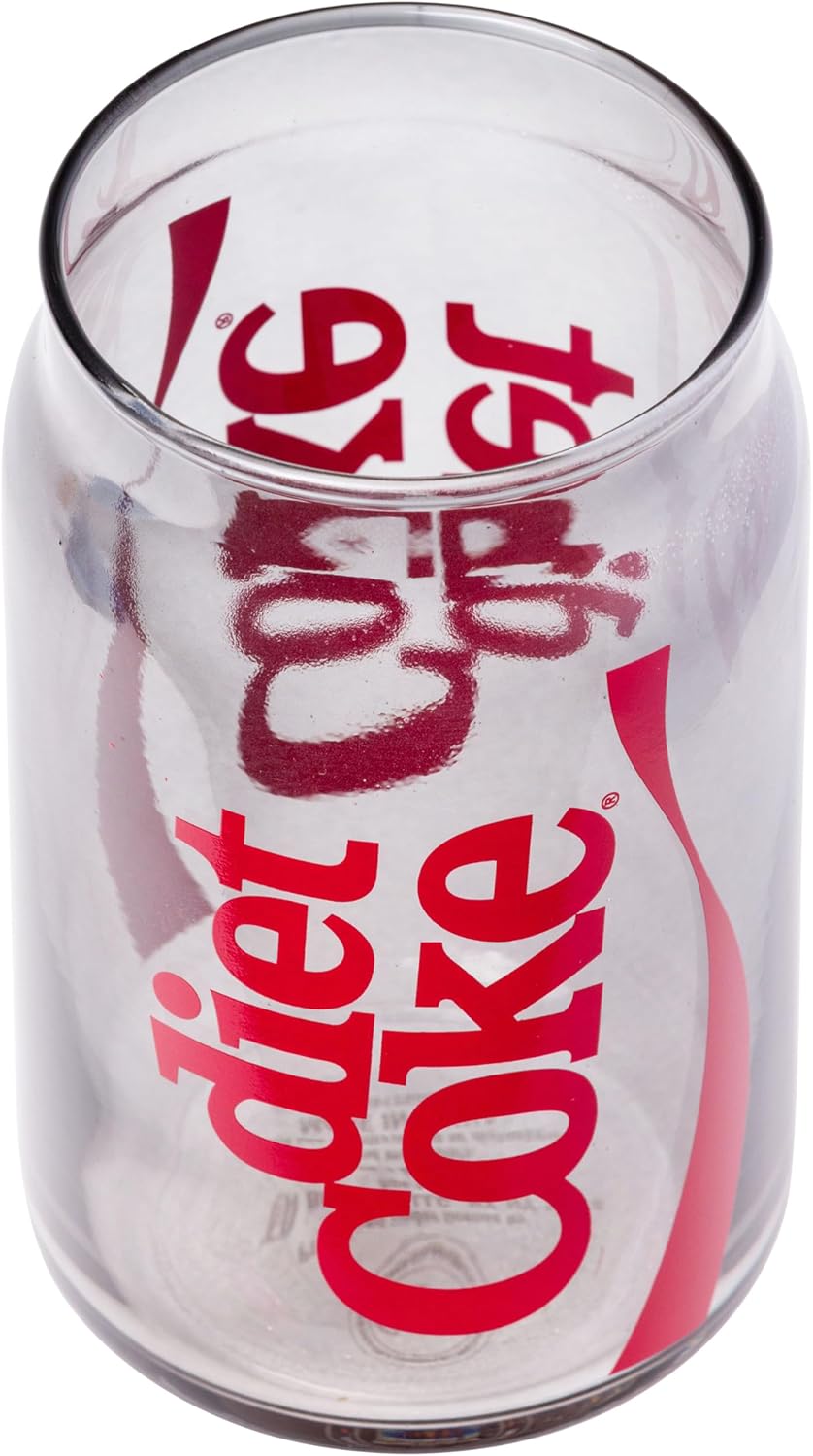 Silver Buffalo Coca-Cola Diet Coke Glass Jar Tumbler with Bamboo Lid and Plastic Straw, 16 Ounces - Image 4