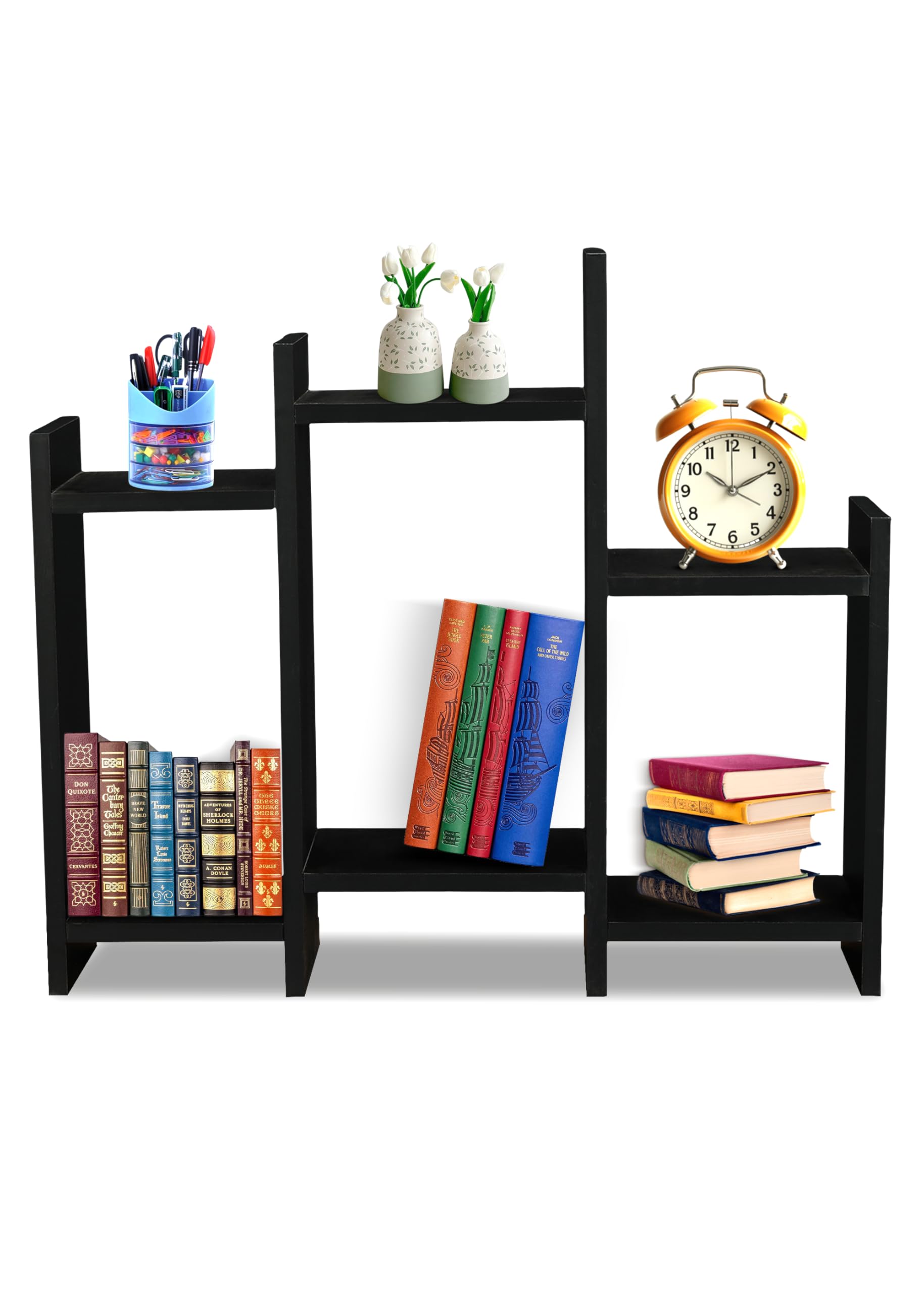 KVS Furniture Engineered Wood Side Table/Bookshelf| Storage Shelve for Books Storage Organizer| Children Book Rack| Bookcase (Black)-image-40