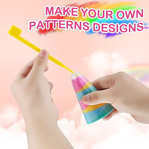 Miniatura 6 de Deekin Kits de arte de arena para niños, crea tus propias botellas de arte de arena transparente con embudos y palos, manualidades y manualidades de