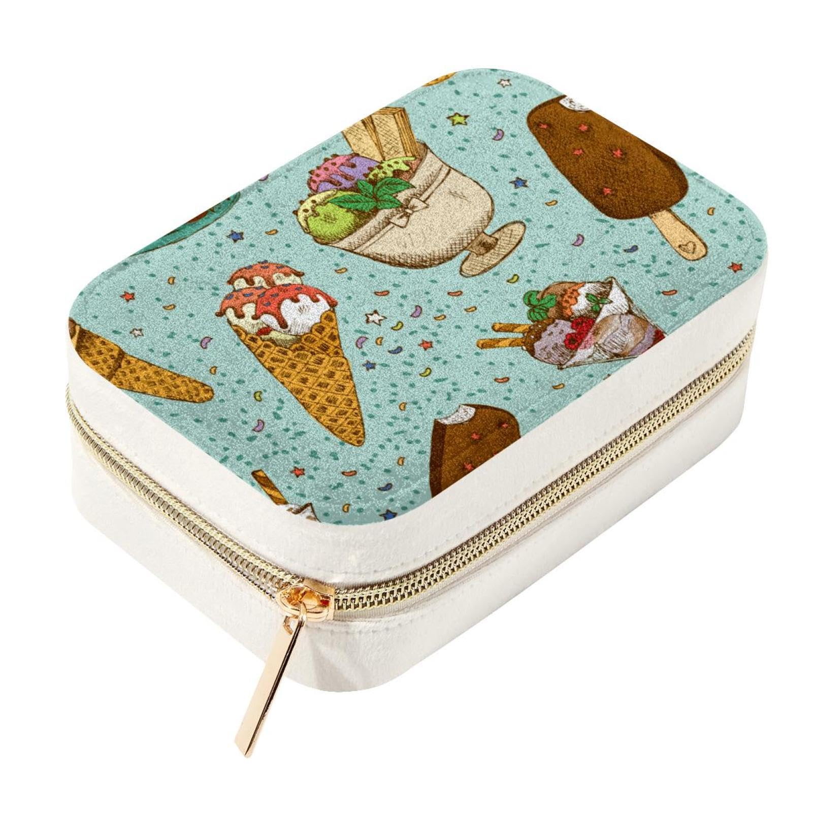 Boîte à bijoux de voyage zippée anti-rayures en velours