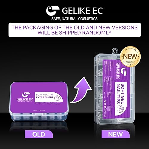 Miniatura 9 de Gelike ec Kit de puntas de uñas postizas cortas de almendra, puntas de uñas postizas de gel suave de cobertura completa para extensiones de uñas,