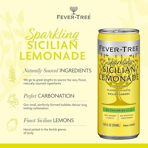 Miniatura 46 de Fever Tree Sparkling Yuzu & Lime - Mezclador de calidad prémium - Bebida refrescante para cócteles y cócteles sin alcohol. Ingredientes de origen