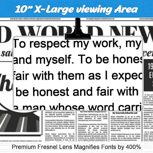 Miniatura 2 de Lupa 4X con soporte, aumento flexible de cuello de cisne de 10 x 6 pulgadas, lupa de página grande para leer impresiones pequeñas y personas mayores