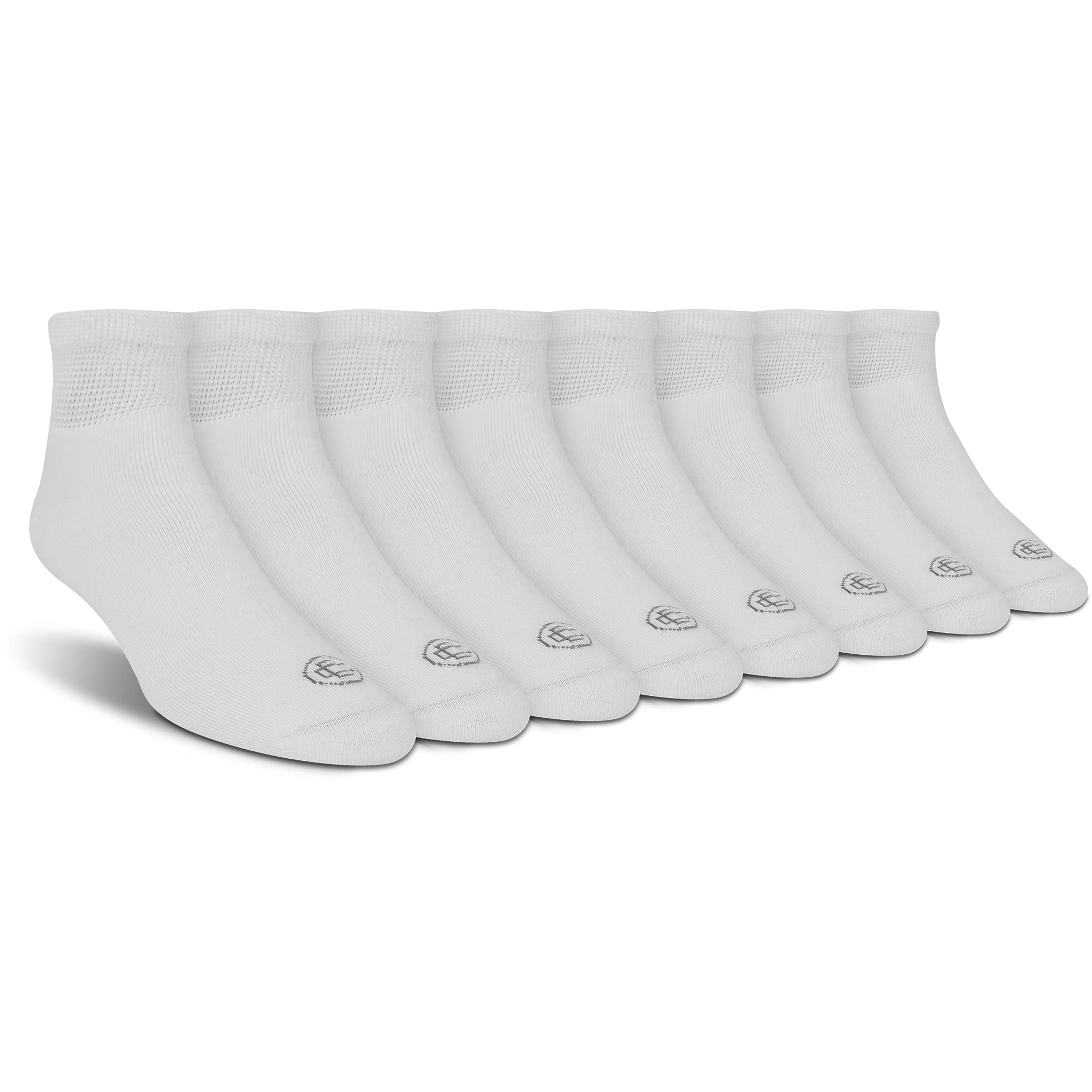 Diabetic Socks for Men, Seamless Crew Socks with Non-Binding Top, 4-Pairs, Large 10-13 & X-Large 13-15