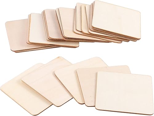 Miniatura 4 de ZOENHOU 150 piezas cuadradas de madera sin terminar de 4 x 4 pulgadas, hojas de tilo en blanco duraderas, azulejos de madera cuadrados para