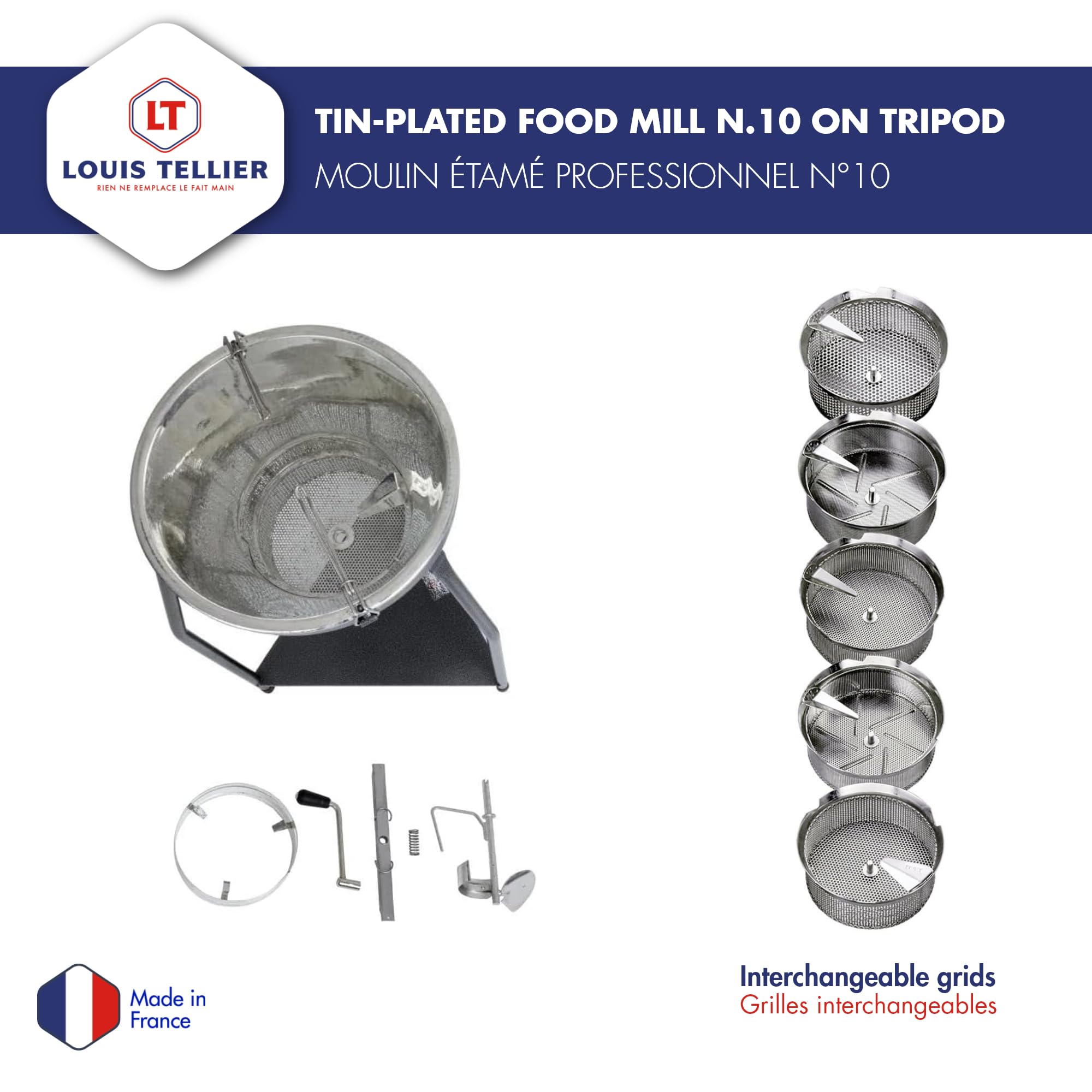 Tellier J426 Triturator y soporte, 390 mm