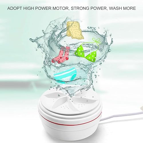Miniatura 7 de Travell Lavadora, mini lavadora USB portátil turbina de 60 W, lavadora de viaje, enchufe de EE. UU. 100-240 V para calcetines y ropa interior