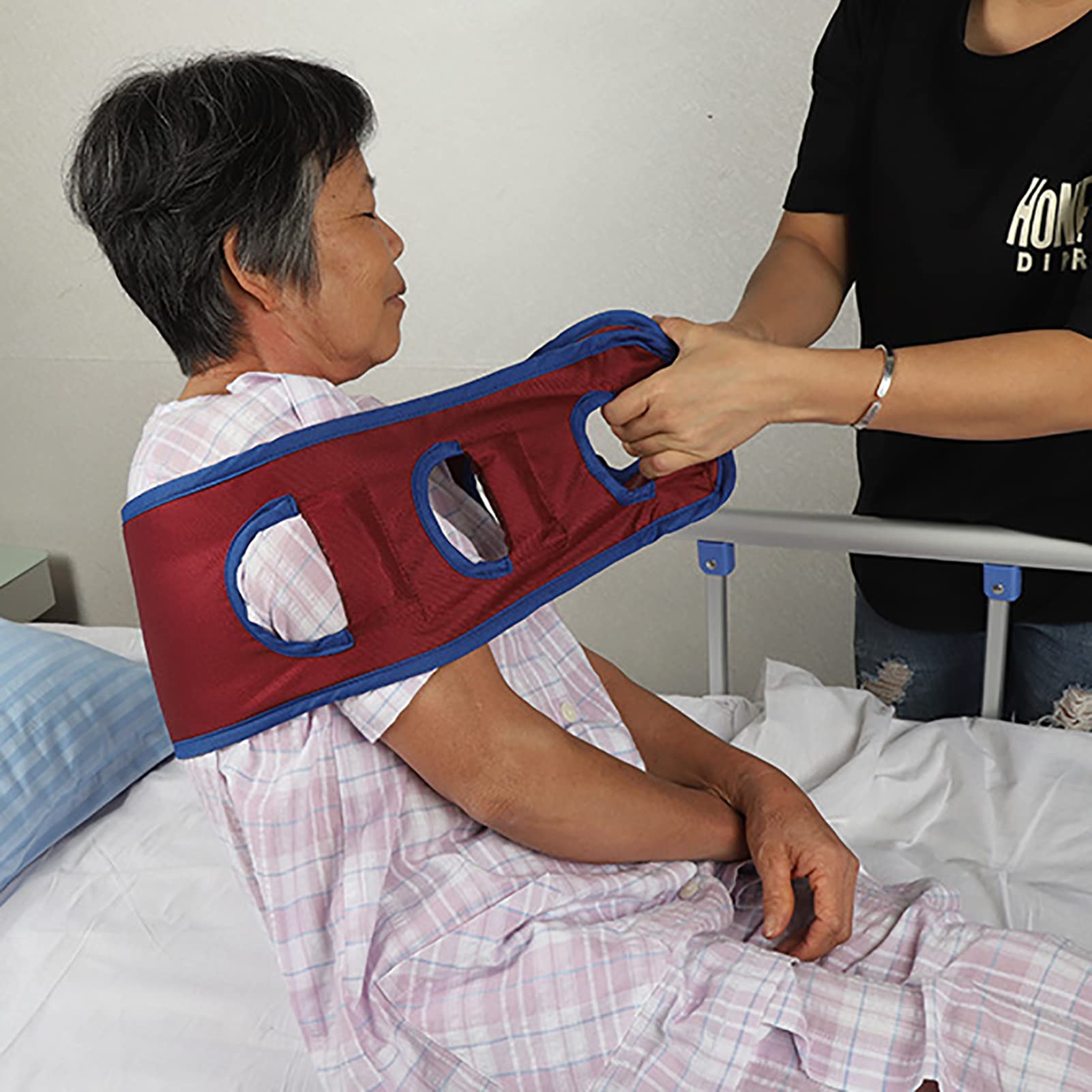 Cinturones de Marcha para Personas Mayores, diseño de Curva de Espalda ensanchada y Mejorada, arnés de Transferencia para Pacientes postrados en Cama, Dispositivo de Asistencia de Seguridad para