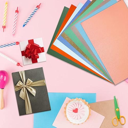 Miniatura 6 de 100 hojas de cartulina brillante naranja, cartulina metálica de 8.5 x 11 pulgadas, papel de impresora de cartulina con purpurina de 79 libras-7.41