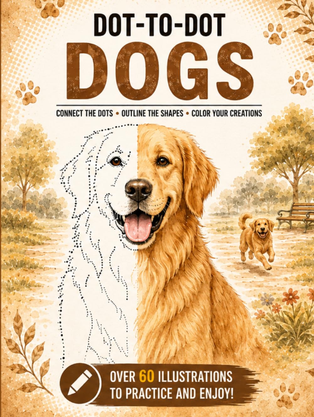Dot-to-Dot Dogs: Dog Drawing Practice Book — Connect the Dots, Outline & Color Dogs & Puppies | Train Your Hand and Eye | For Adults, Teens and Kids (Connect & Create Series)
