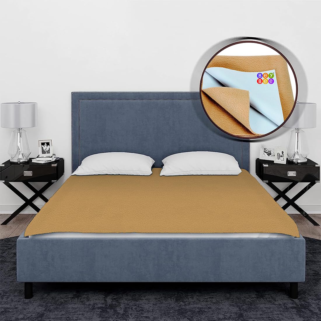 Sponsored Ad - BeyBee ® Waterproof Quick Dry Sheet for Baby | Bed Pad Extra Absorbent Washable Matress Protector | Baby Bed Protector Sheet for Toddler Children, and Adult Double Bed Size (200x260cm, Beige)