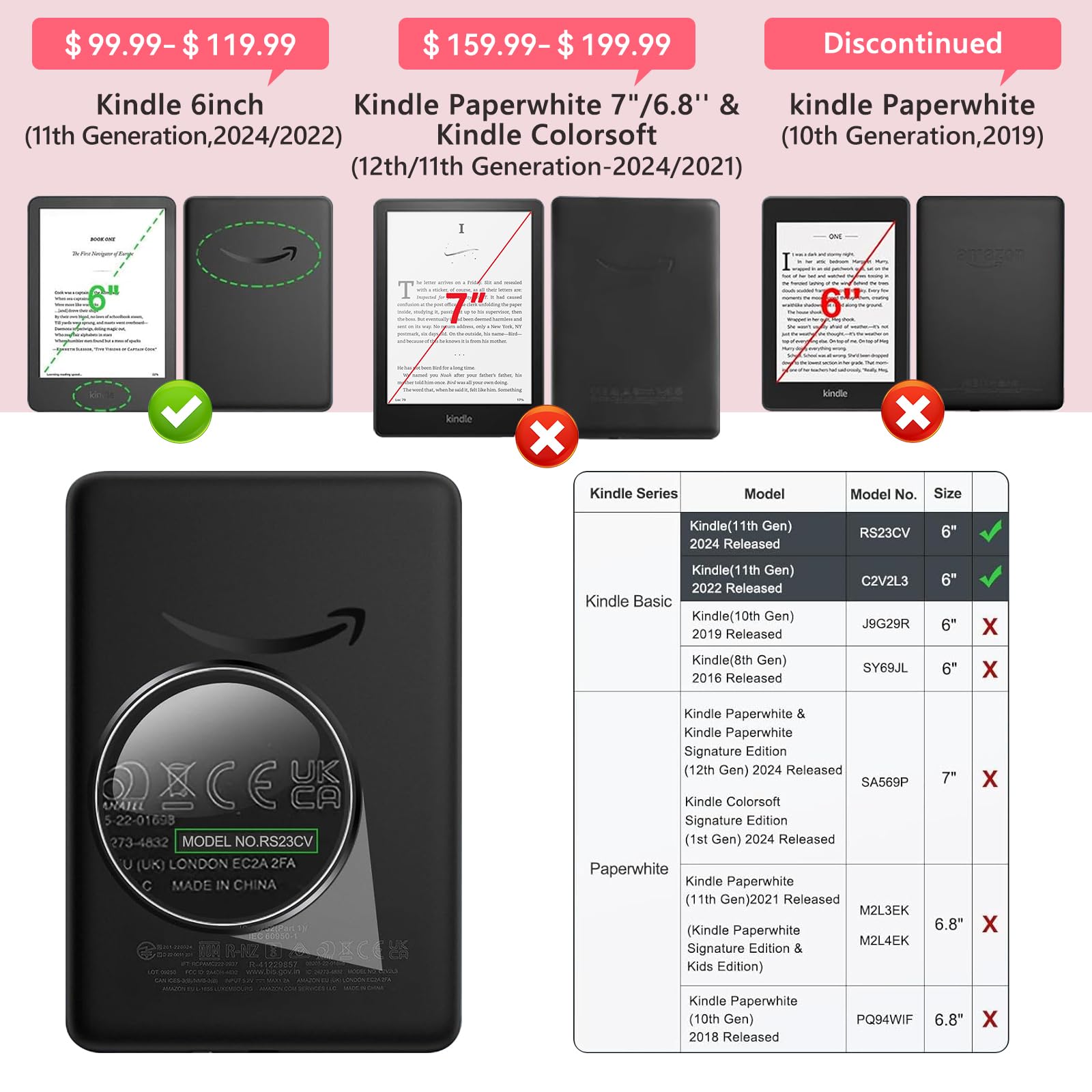 コンバース　NEW Kindle Amazon.com: FUWANG Case for All-New Kindle 6 inch 2024 and 2022