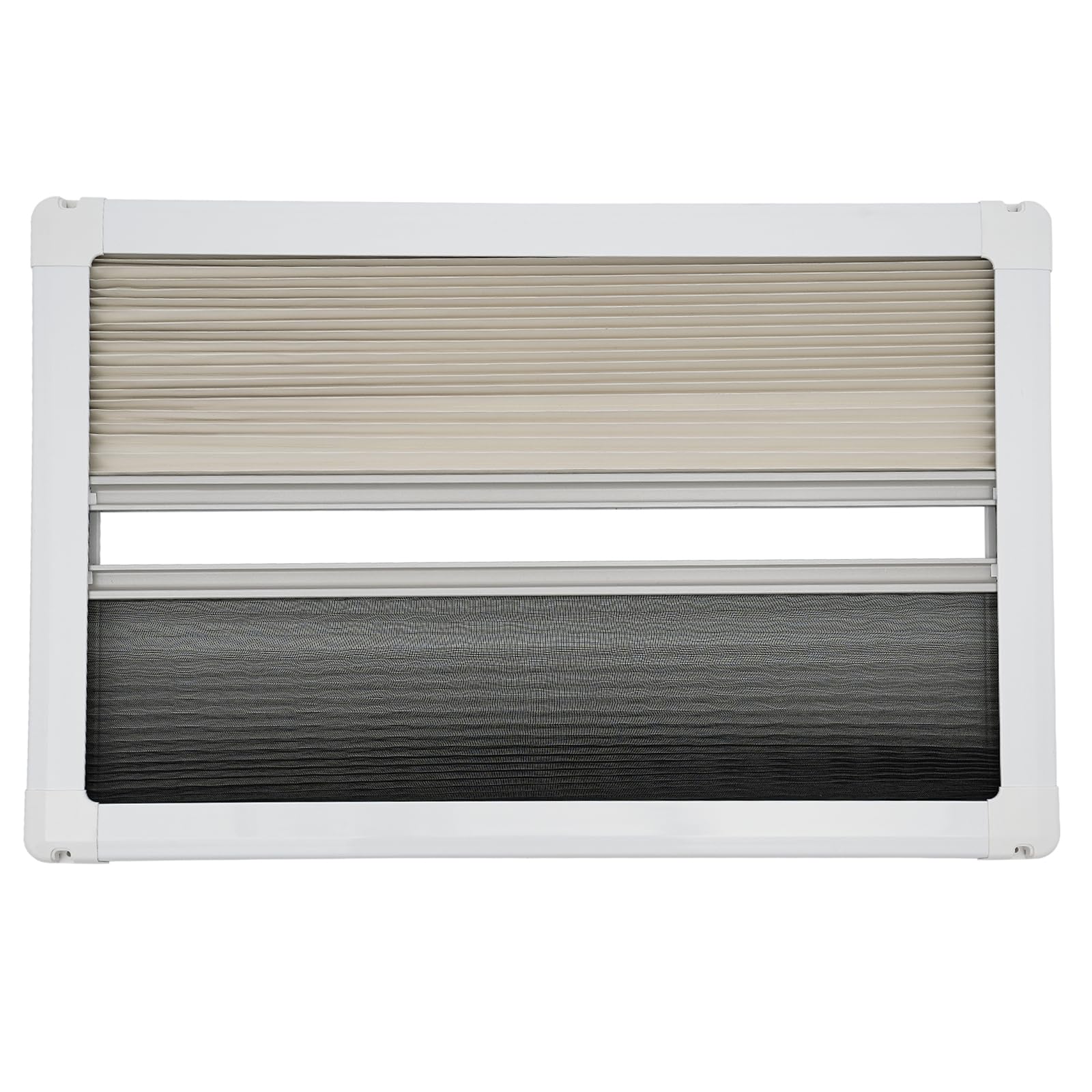 Ventana para autocaravana, 700x450mm Ventana desplegable para autocaravana con mosquitero y persiana integrada, Ventana lateral para autocaravana RV Ventana exterior de empuje