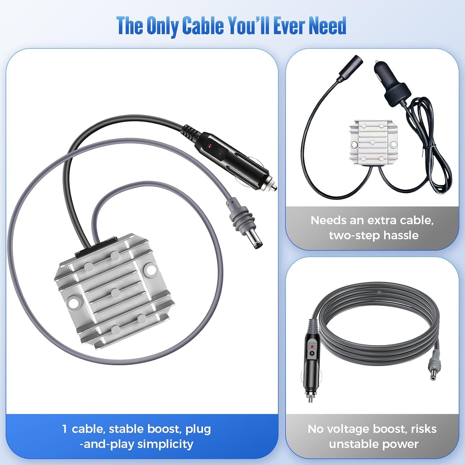 16.4FT 12V Adapter with Cigarette Lighter Plug for Starlink Mini, 10-28V to 30V 3.5A Step-Up Converter, Waterproof Voltage Boost Kit for Truck RV – Zero Voltage Drop, Plug & Play