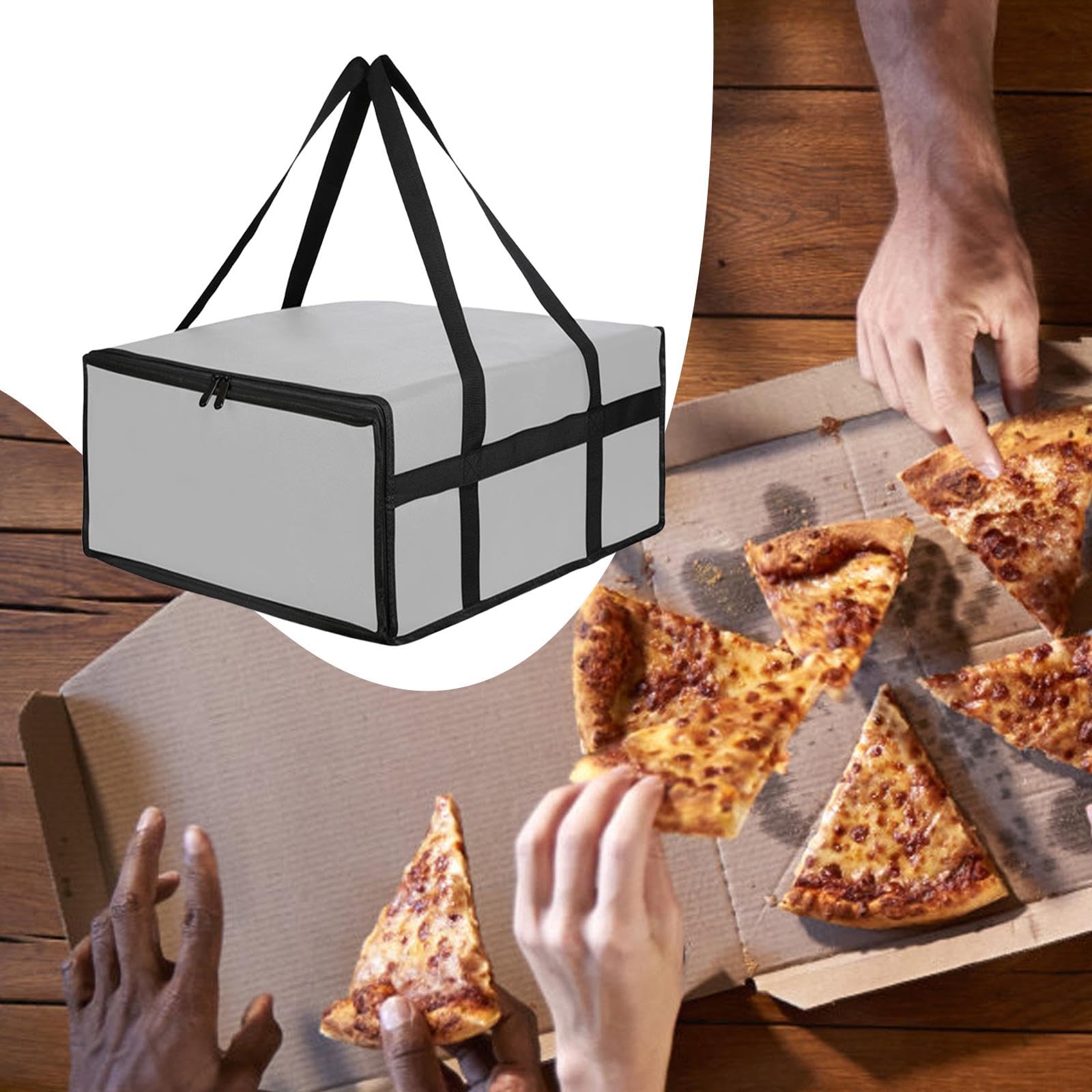 Bolsa Isotérmica para Entrega de Pizza, Impermeable, Reutilizable, de Gran Capacidad, con Calentador de Pizza, para Viajes, Uso Personal Y Comercial, 60cmx60cmx35cm