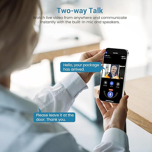 Miniatura 5 de Timbre de video inalámbrico inteligente 1080P, visión nocturna, alertas en tiempo real, detección humana AI, WiFi 2.4G, conversación bidireccional