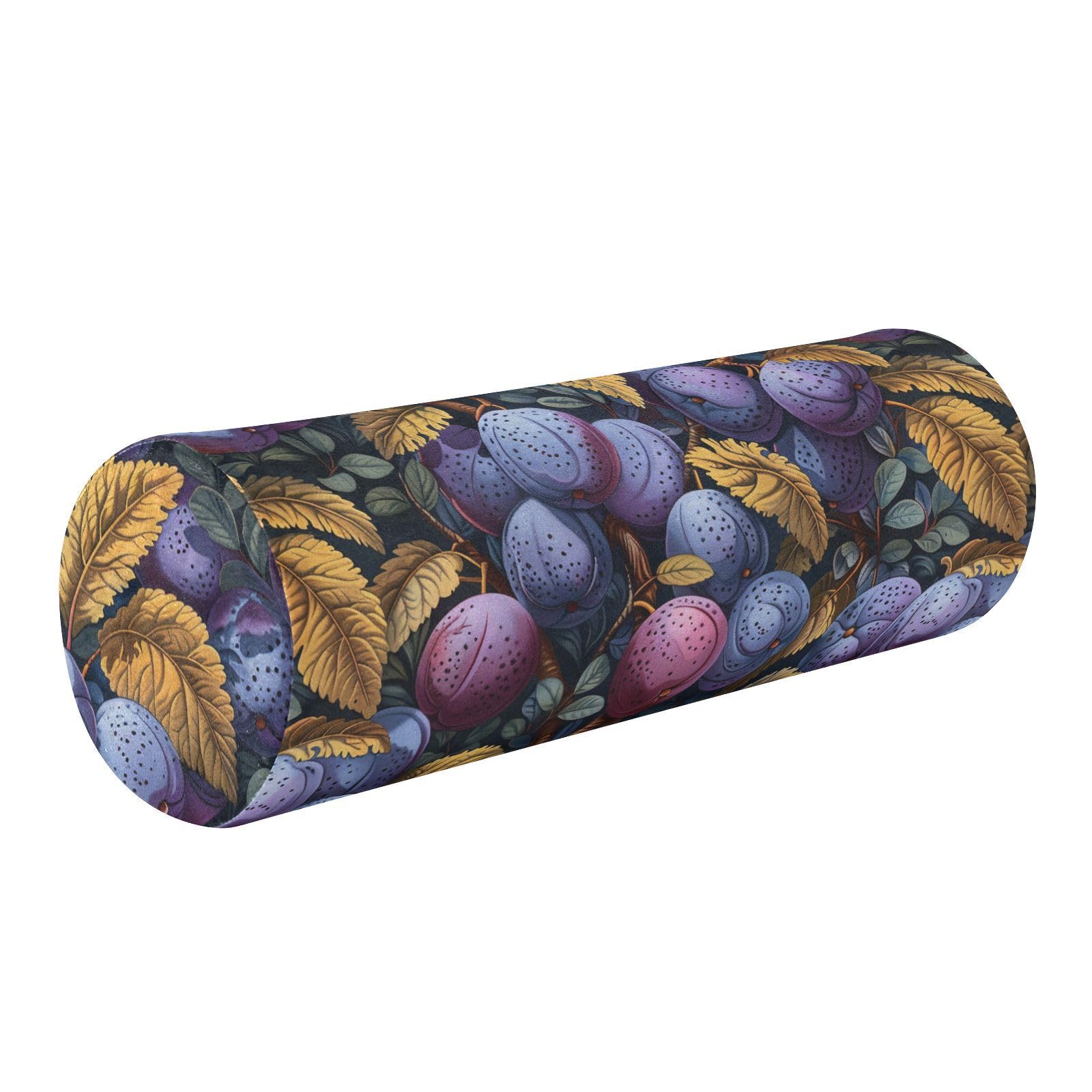 miaozhen Yummy Plums Design Purple Brown Neck Roll Pillow Bolster Pillow for Legs Sleeping almohada de Cuello para dormir 5.5''x17''