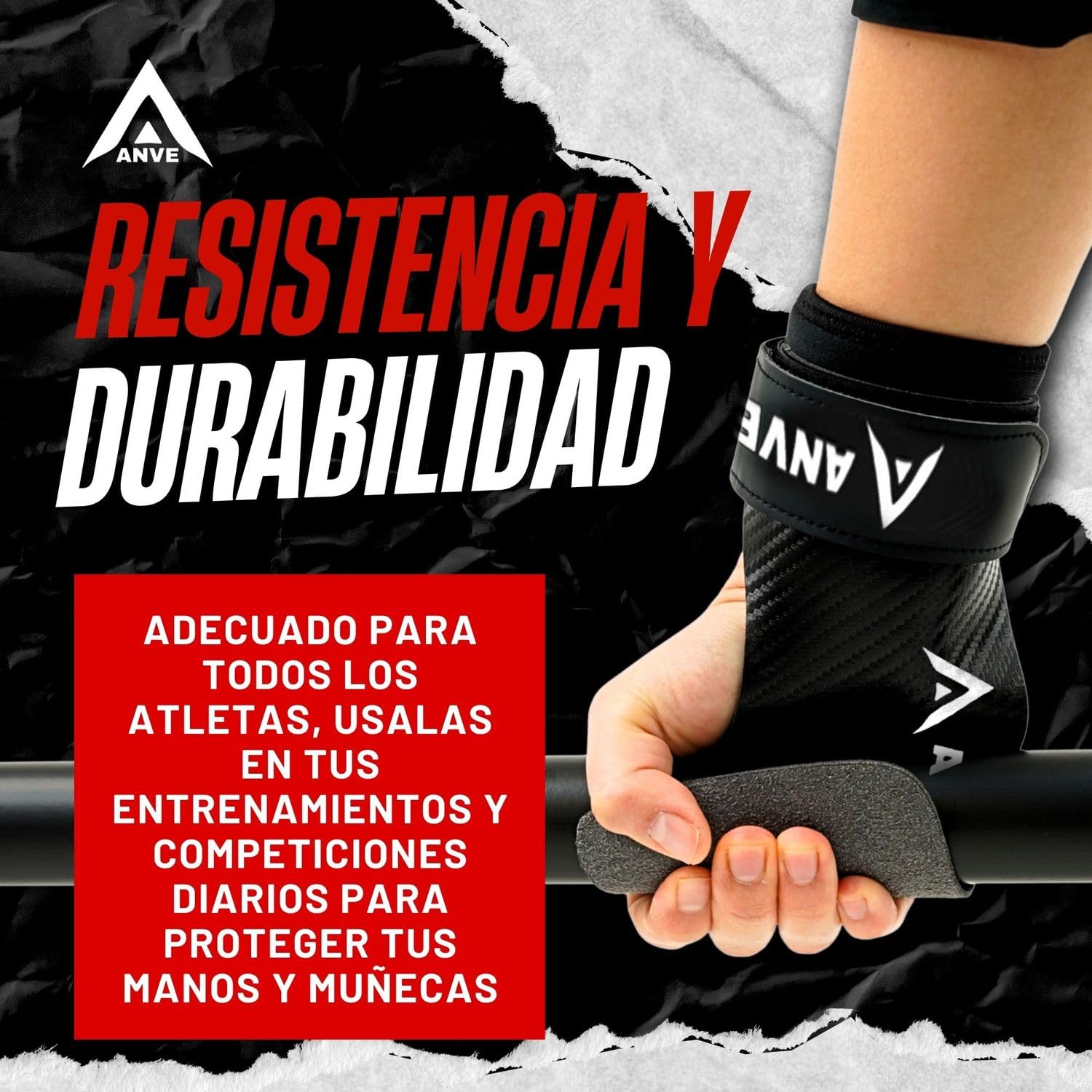 ANVE Calleras Crossfit Microfibra Carbono Bolsa Almacenamiento Agarre Silicona