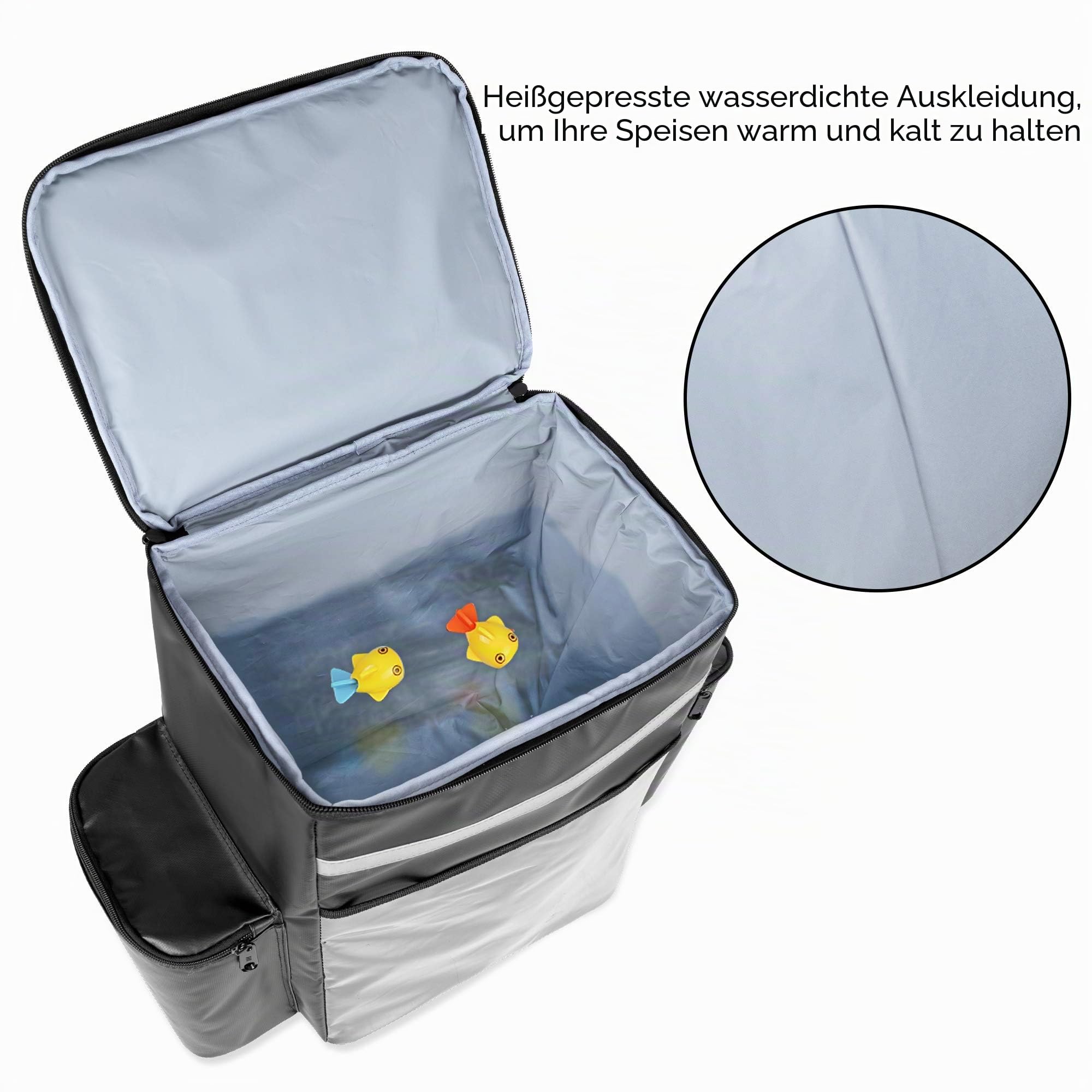 Trunab Kühltasche Lieferrucksack Isoliert, über Essen Lieferung | Wasserdichter Thermorucksack, Große Kapazität mit Mehrere Taschen, Geeignet für Picknick, Strand