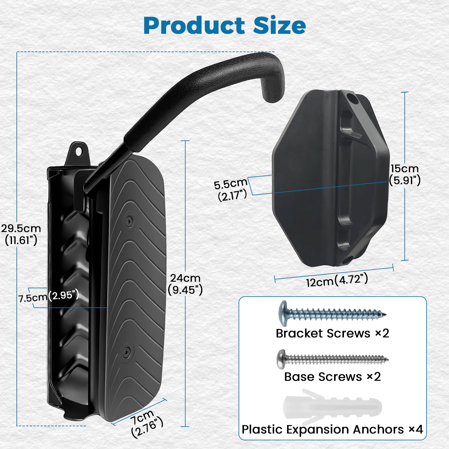 Support Vélo Mural Pivotant, Porte Vélo Mural pour Garage, Crochet Accroche Vélo Mural Robuste 30kg, Gain de Place, Facile à Installer – VTT, Vélo de Route et Ville - 3