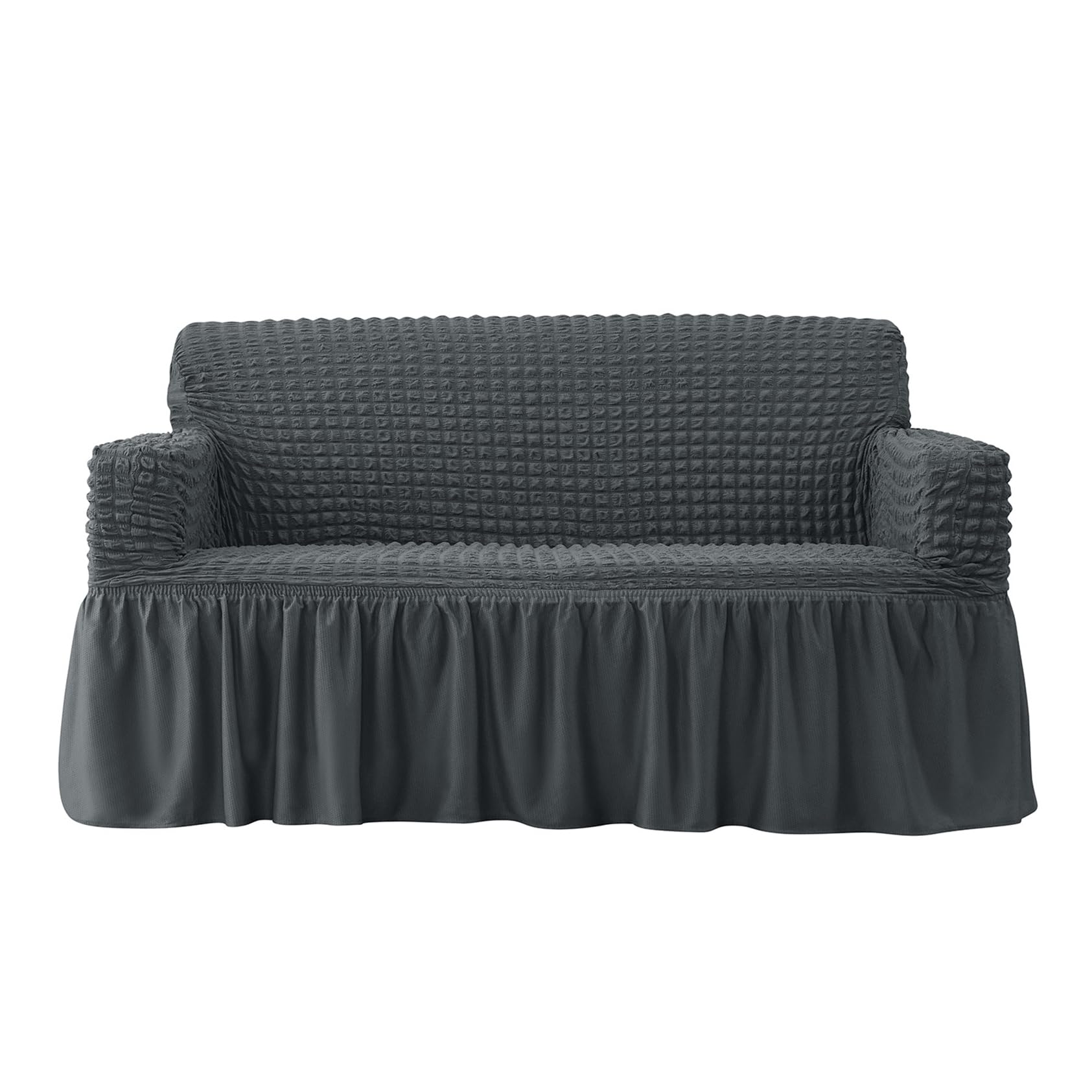 High Stretch Sofa Covers With Skirt, 1/2/3/4 Seater Super Soft Couch Covers All-inclusive Sofa Slipcover Washable Stretchable Sofa Cover Furniture Protector Cover(Size:3 Seater(190-230cm),Color:K)
