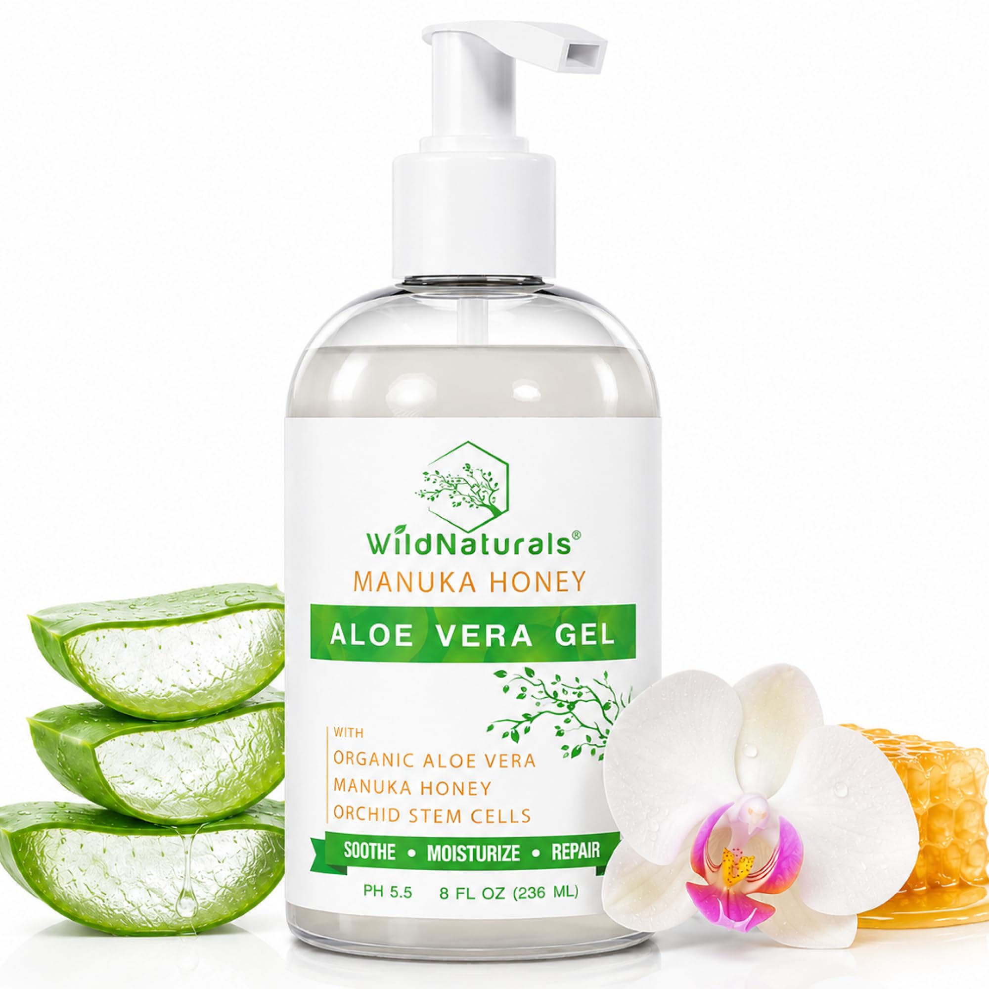 Amazon.com : Wild Naturals 100% Pure Aloe Vera Gel with Manuka