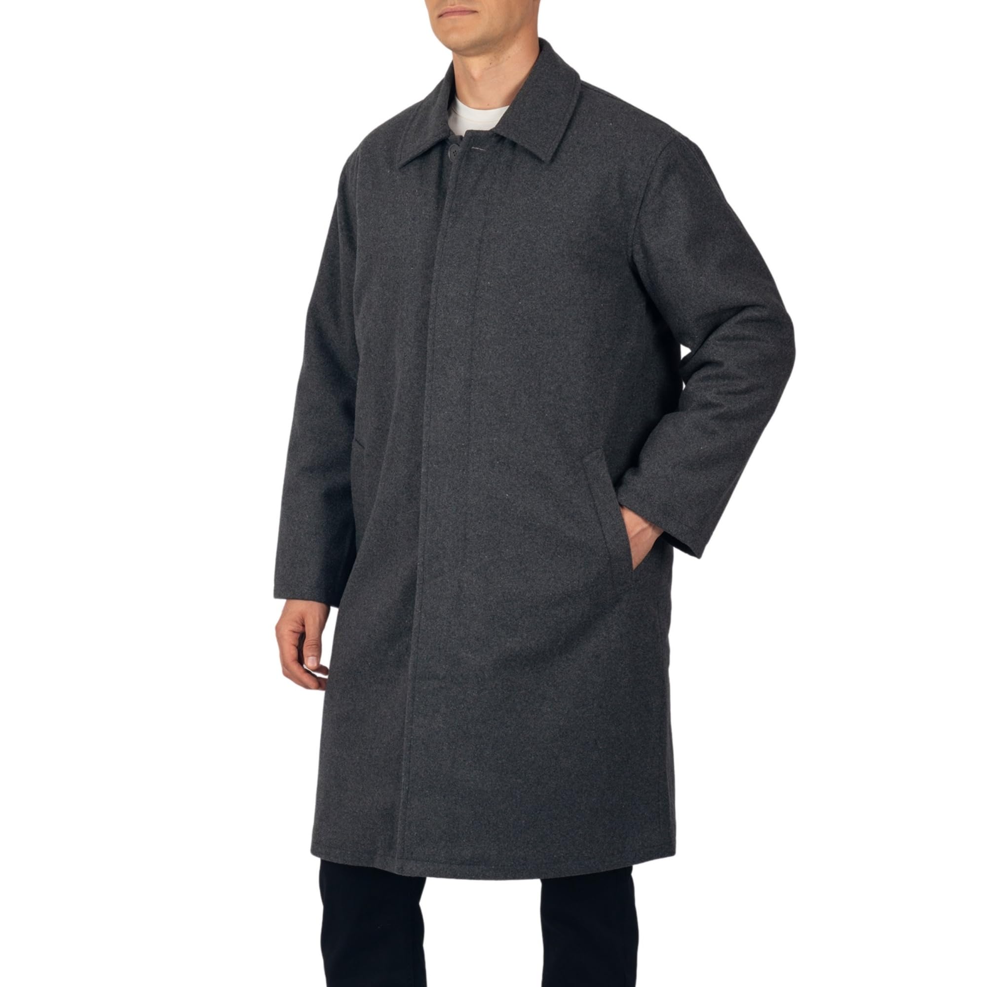 Alpine Swiss Zach Men’s Wool Blend Overcoat – Knee-Length Trench Coat, Runs Large for Layering Over Suits or Sweaters