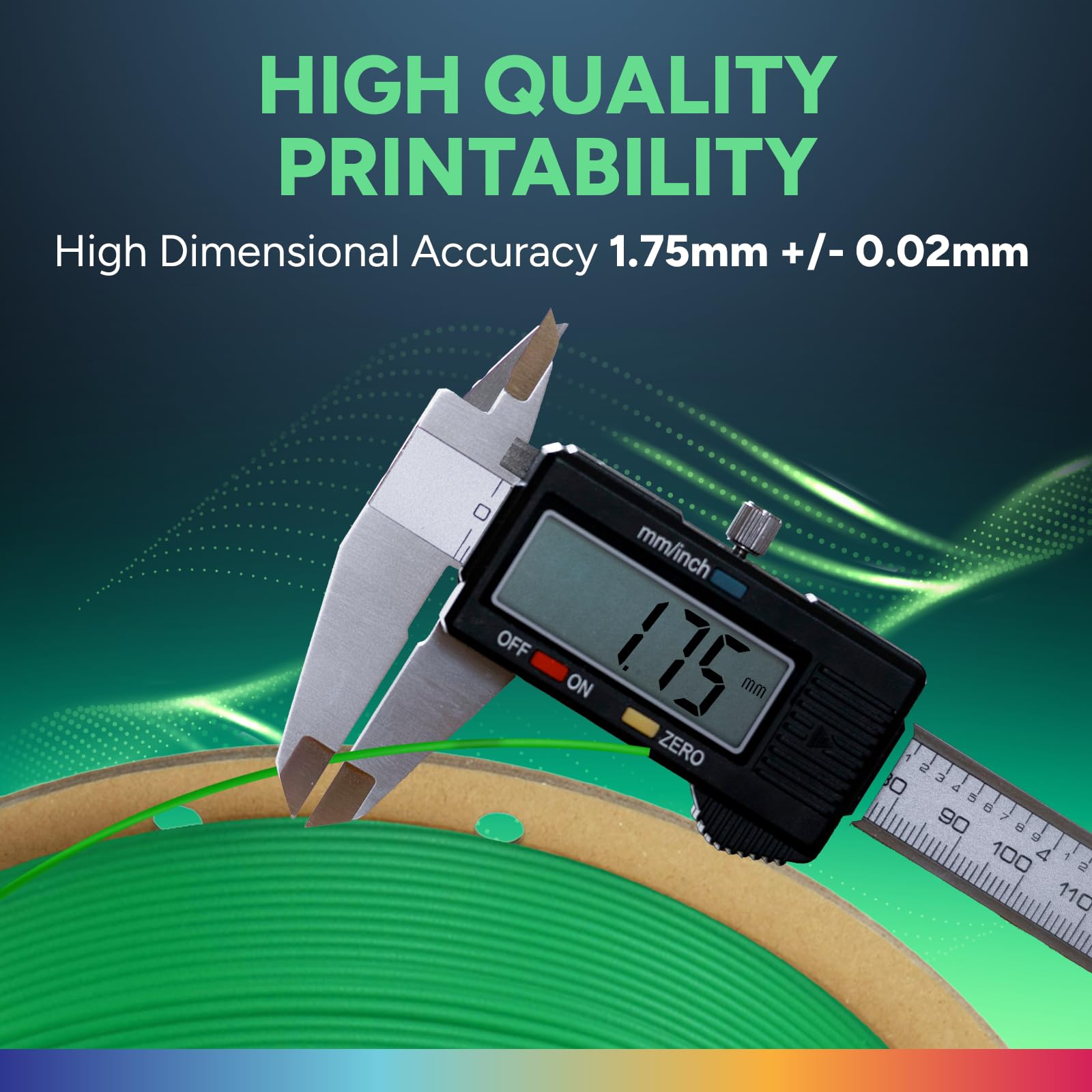 OVERTURE Filamento TPU 1kg Verde, 1.75mm Flessibile TPU Filamento per Stampante 3D, Elevata Liquidità, Precisione Dimensionale +/- 0.02 mm, per Stampante 3D (Verde)