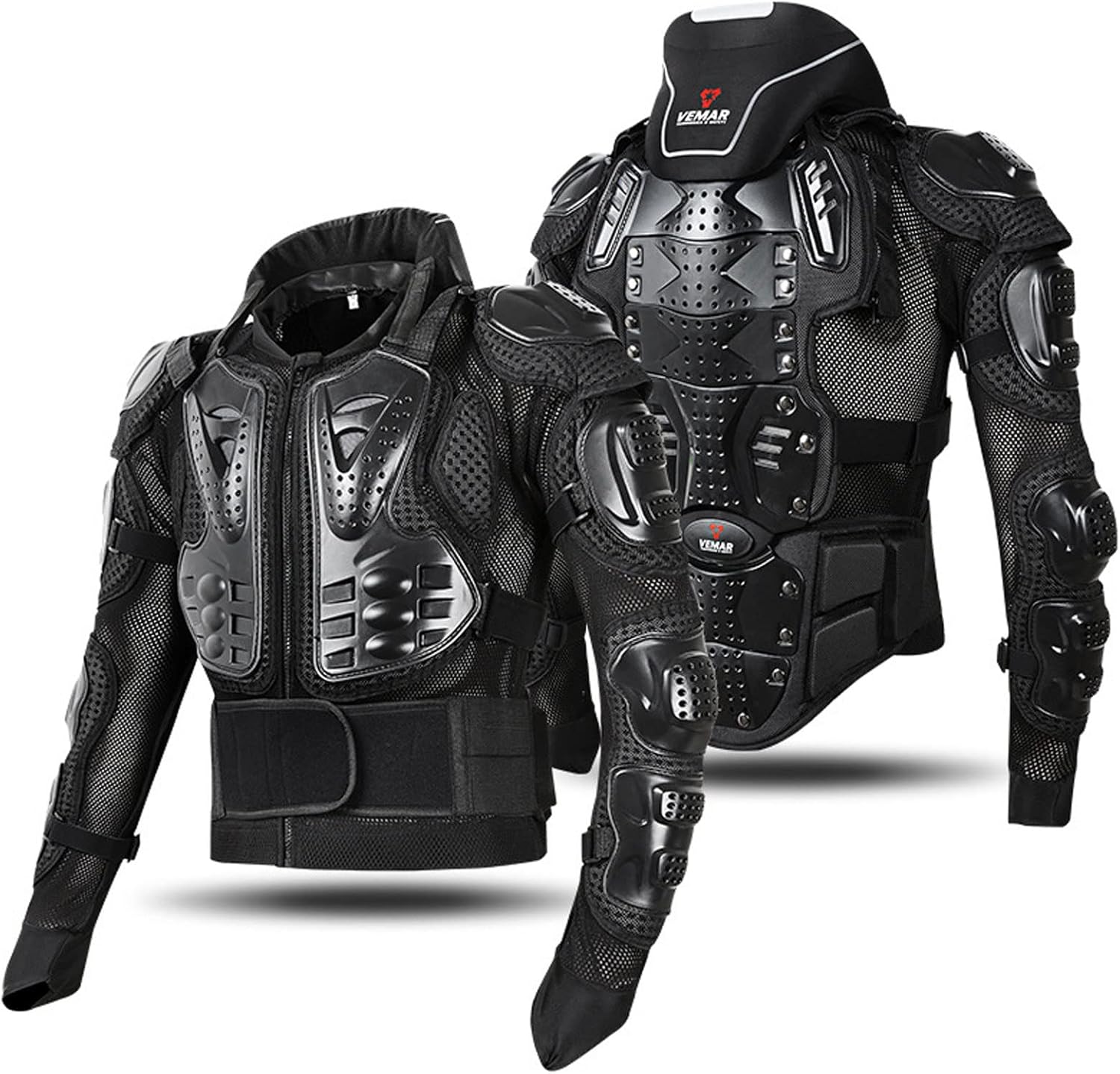 胸部プロテクター バイク オートバイ防護服 上半身保護 フルアーマードボディジャケット メッシュ 層耐衝撃構造 調整可能 通気 背中