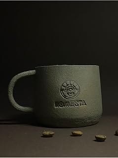 Handmade Stoneware Coffee Mug 12 fl oz Ecru Ceramic with Rustic Texture, Dishwasher Safe, Microwave Safe, Unique Artisan Design for Coffee and Tea Lovers - Beige