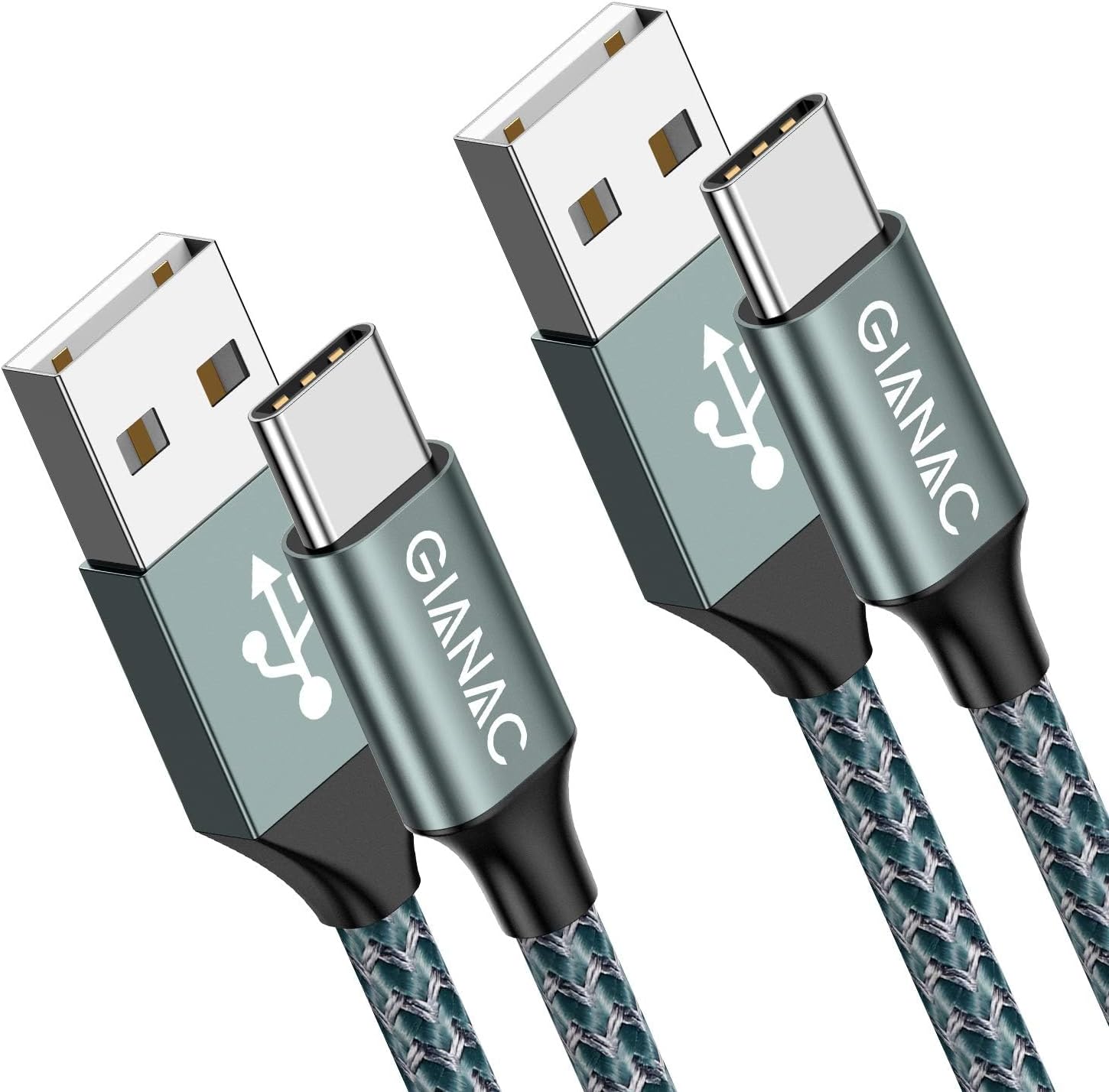 GIANAC USB C Kabel, [2 Stück 2m] 3.1A Ladekabel USB C Ladekabel
