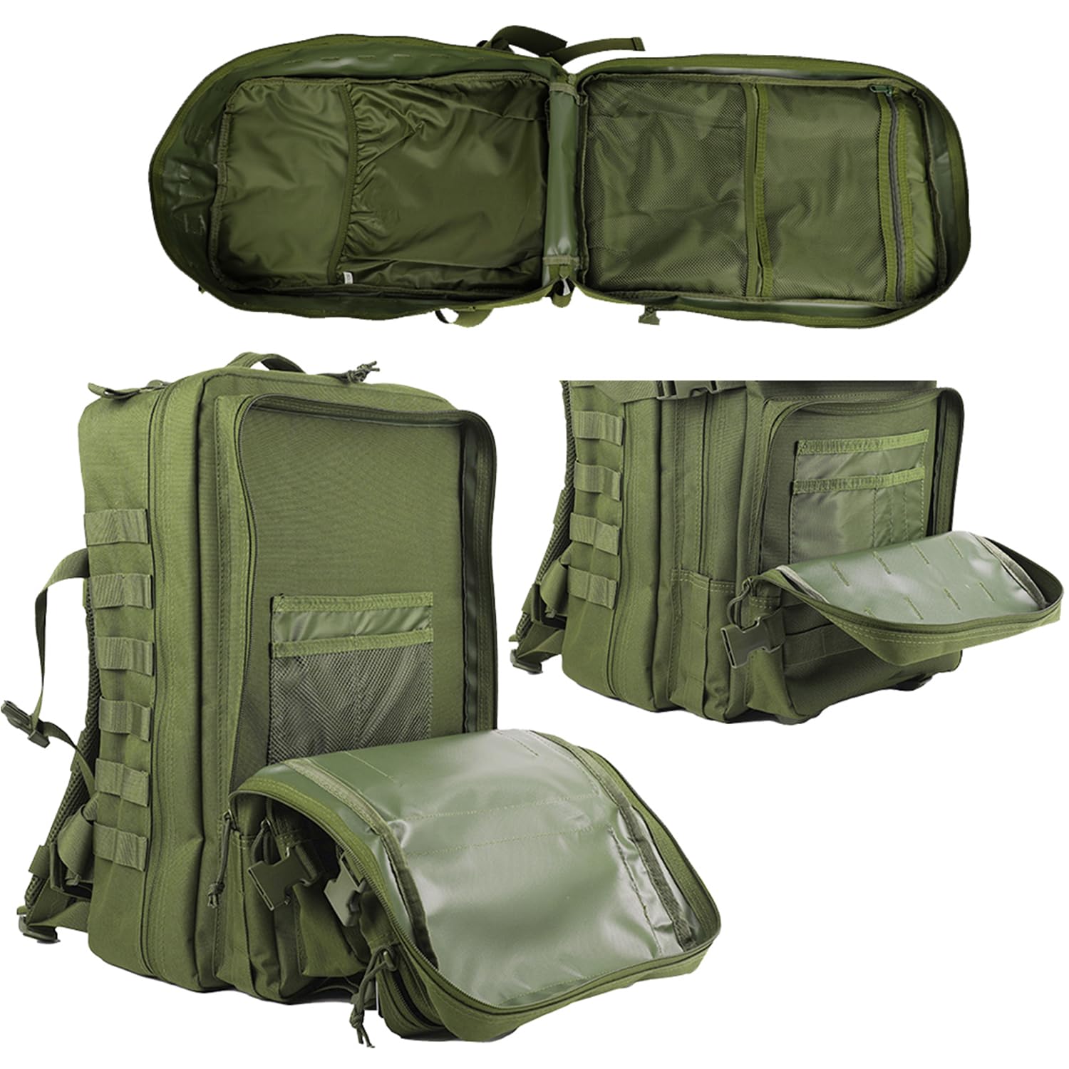 45L Tactical Backpack for Men & Women,Military Molle Rucksack with 900D Fabric,3-Day Bug Out Bag,Hiking Trekking Gym Emergency Survival Backpack(army green)