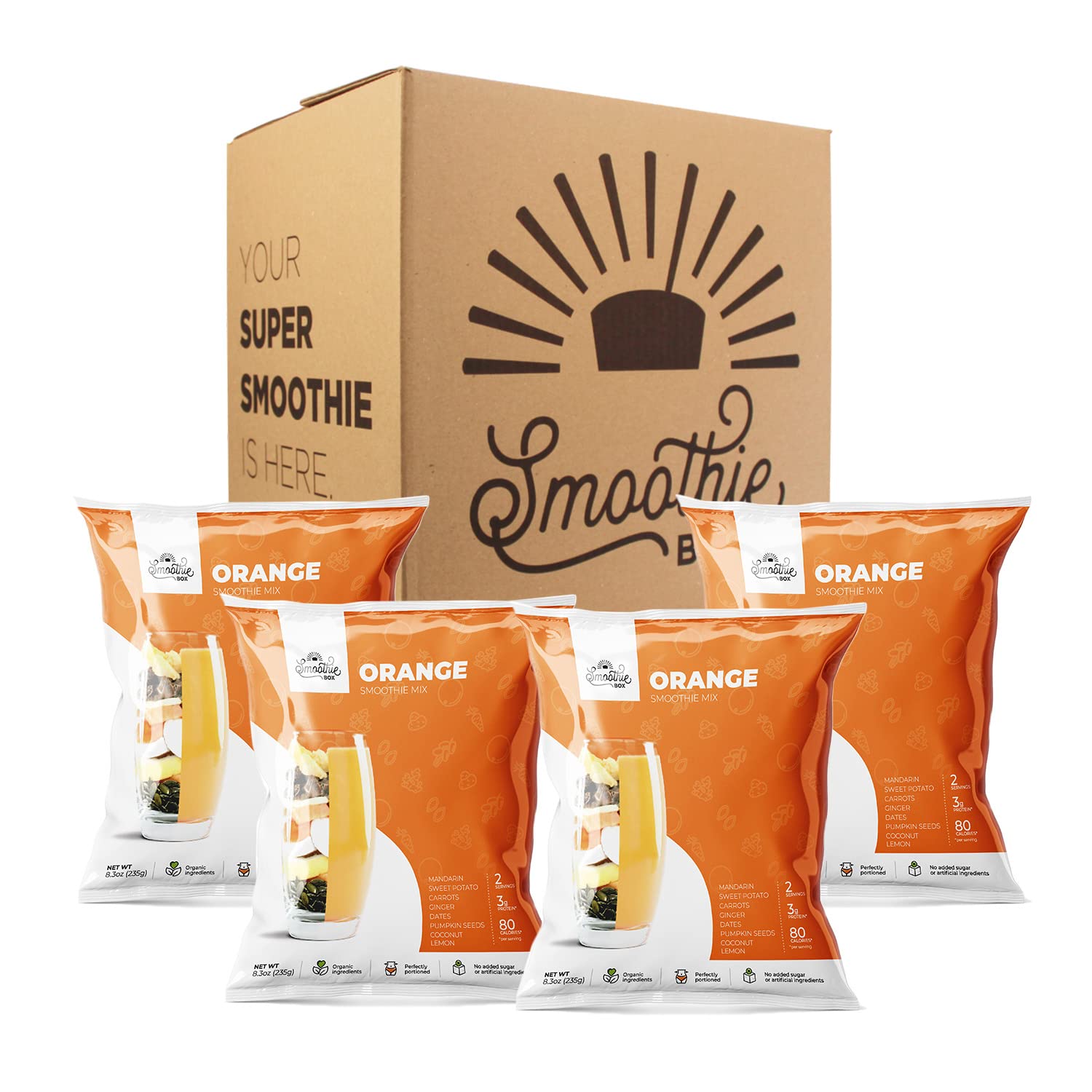 SmoothieBox - Blender Ready Frozen Smoothie Pouches (Orange)