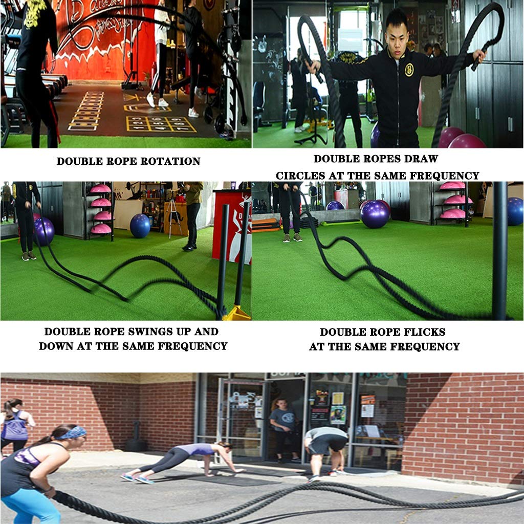Cuerda de Batalla Cuerda De Fitness Duradera De Jardín, Cuerda De Entrenamiento De Resistencia De Gimnasio 12M, Cuerda De Escalada Multifuncional, Cuerda De Lucha