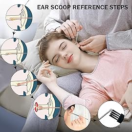 Hion 8 Pcs Ear Wax Removal Kit,Professional Double-Headed Ear Pick Earwax Removal Tools,316L Stainless Steel Ear Cleaner Curette with Cleaning Brush and Storage Box,Suit for Kid Adult(Silver)