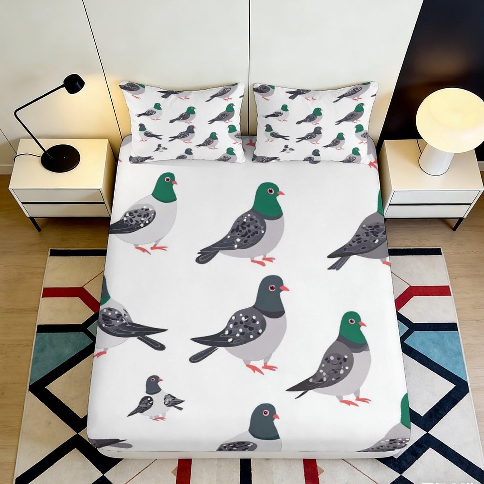3D Printed Fantasy Castle Bunny Fitted Sheet Microfiber Deep Pocket Non-Slip Bedroom Bedding Dream Cloud Mattress Fitted Cover Washable 120x200x25cm