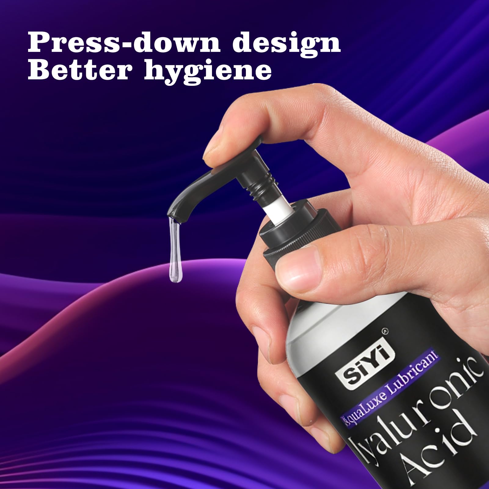 Amazon.com: SiYi Water-Based Hyaluronic Acid Anal Personal Lubricant with  Finger Cots for Privacy and Sex Toys with | Pump Dispenser | Non-Sticky  |Toy-Compatible