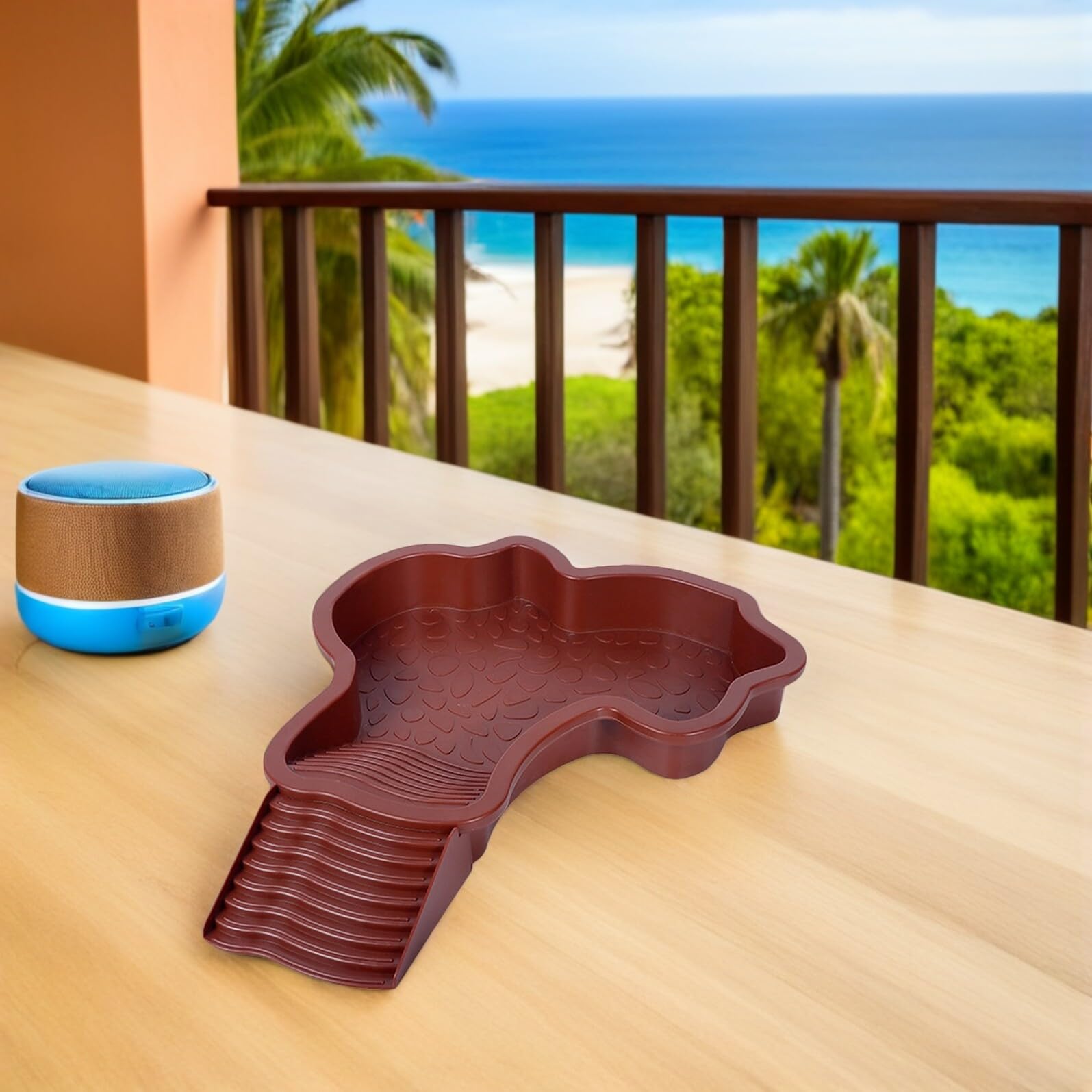 Abaodam 2 Pezzi Vasca per Tartarughe con Piattaforma per Crogiolarsi e Rampa Integrata Piscina Acquatica Multifunzione con Area Alimentazione Vasca Bagno Rettile Versatile per Tartarughe