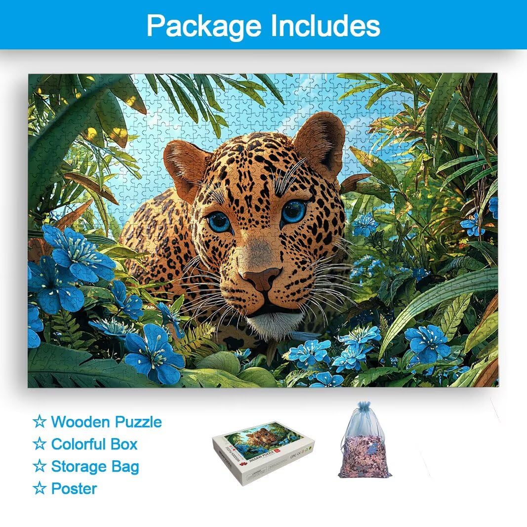 Puzzle 5000 Piezas, Puzzle Leopardo de Madera para Adultos, Regalos -2618
