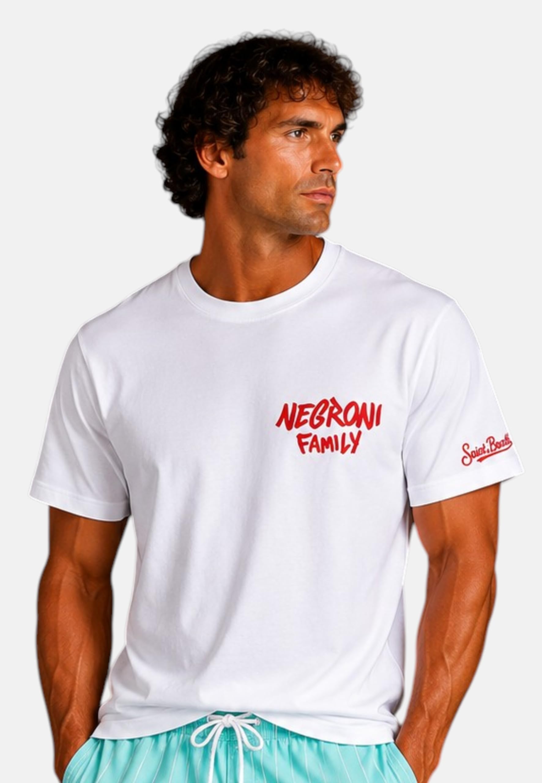 Saint Barth Mc2 - Camiseta de manga corta para hombre de algodón PRL0002-Cpt Negroni
