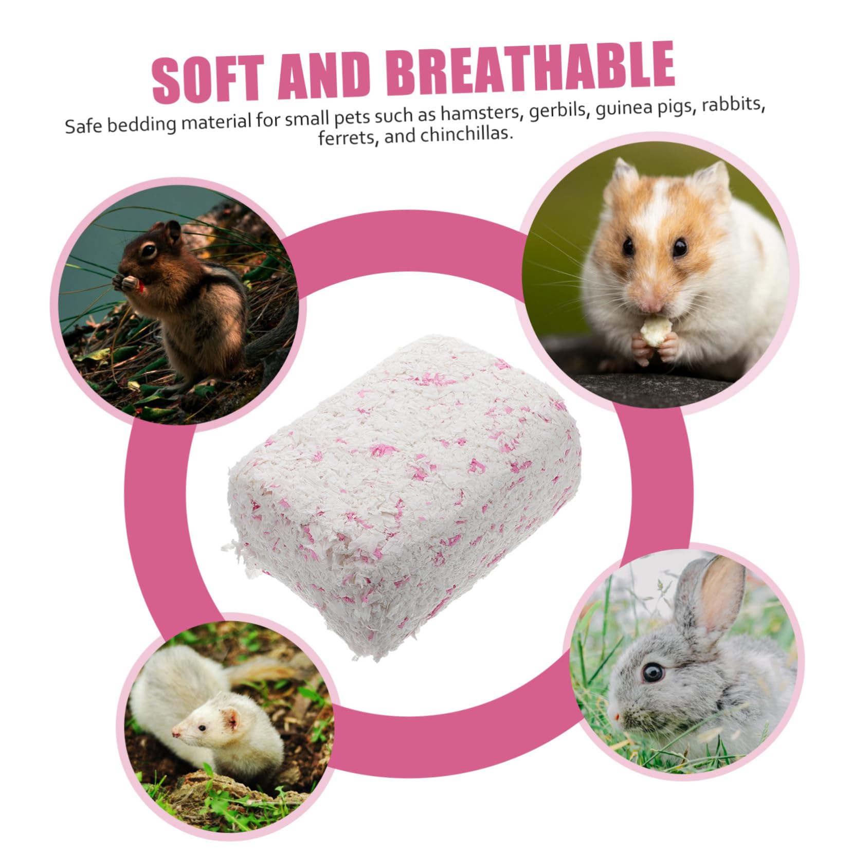Lettiera in Carta Bianca 450g, Materiale da Nido per Gerbilli e Cincillà, Assorbe L’umidità e Mantiene Pulita la Gabbia per Animali Domestici