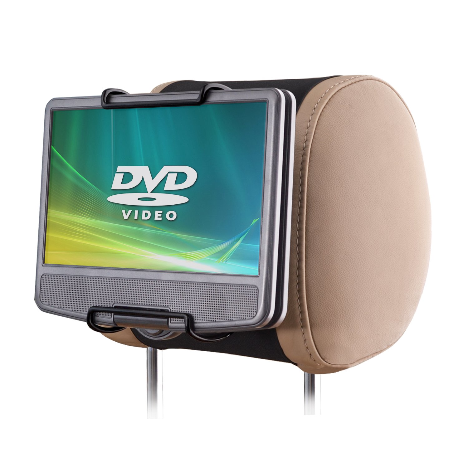 Support Appuie-tête Voiture Universel pour Lecteurs DVD Portables à écran Inclinable de 7 à 10 Pouces - 2 Pièces (n'inclut pas de lecteur DVD)