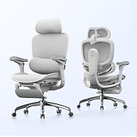 SIHOO Doro C300 Pro V2 Ergonomischer Bürostuhl, Adaptive Unterstützung | 8D-Armlehnen, Atmungsaktives Mesh, 135 ° Liegeposition, Hoher Rücken, für Lange Arbeitssitzungen, Cremeweiß