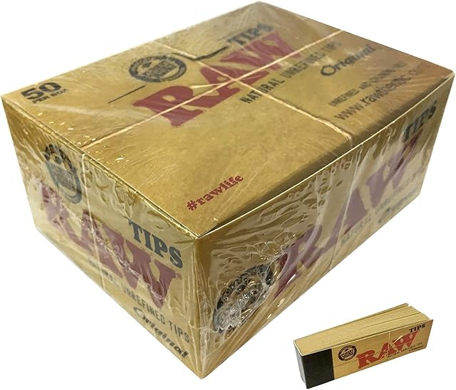 100% RAW ORIGINAL TIPS 50 Box of 50 Packs Roach Full Box 50 PER BOOKLETS